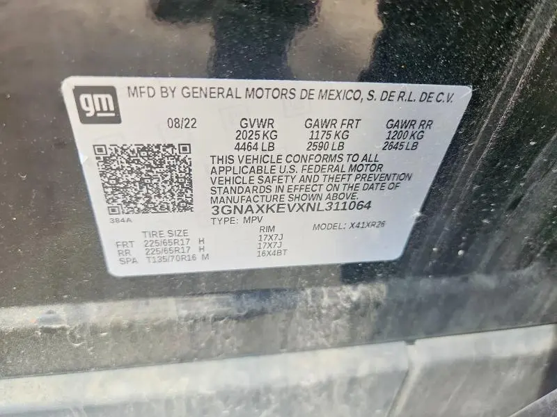 2022 CHEVROLET EQUINOX LT  