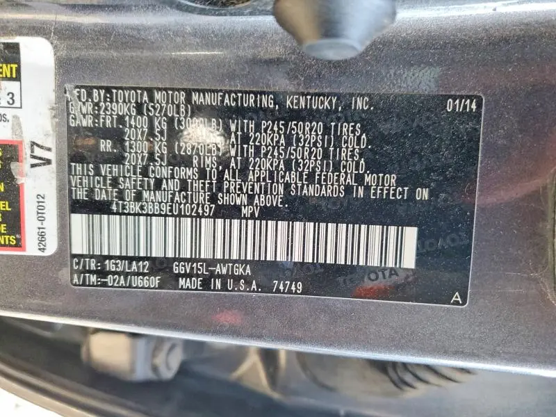 2014 TOYOTA VENZA LE  