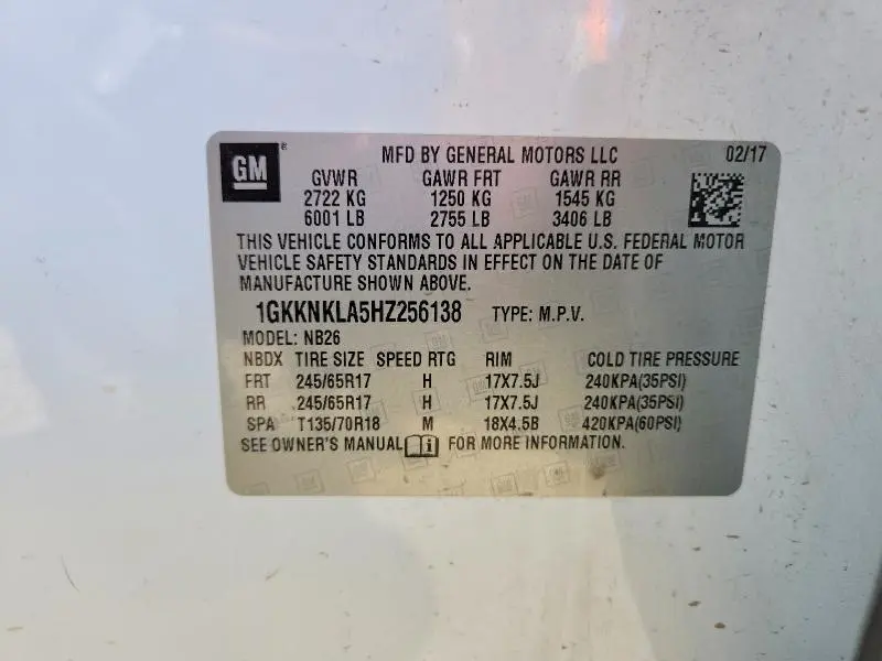 2017 GMC ACADIA SLE  