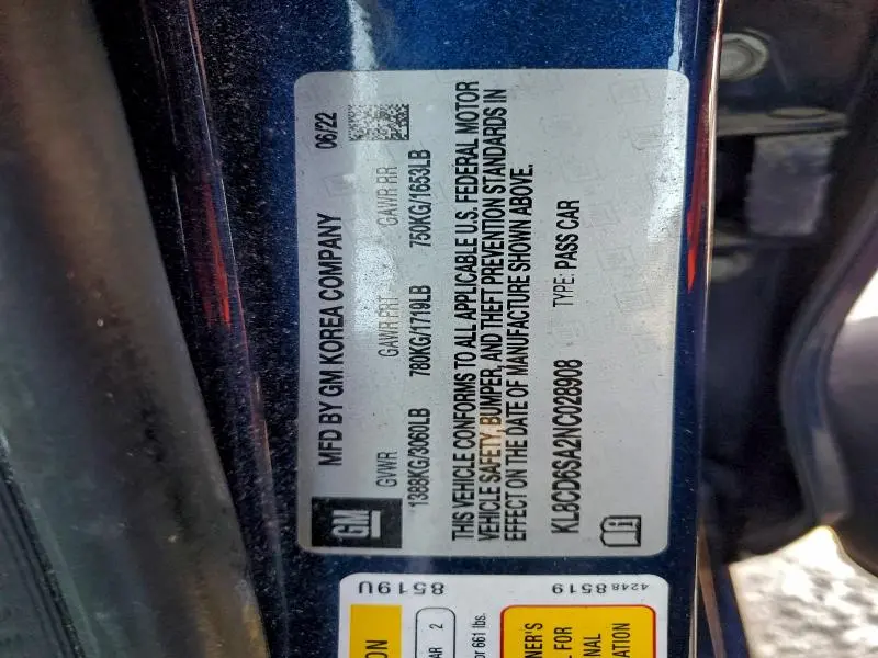 2022 CHEVROLET SPARK 1LT  