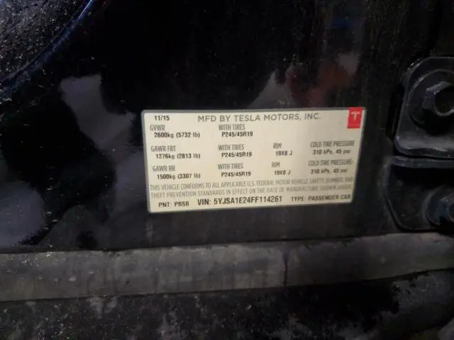 2015 TESLA MODEL S   