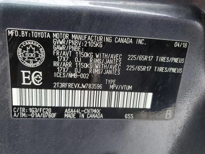 2018 TOYOTA RAV4 ADVENTURE  