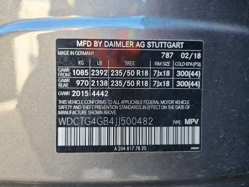 2018 MERCEDES-BENZ GLA 250 4MATIC  