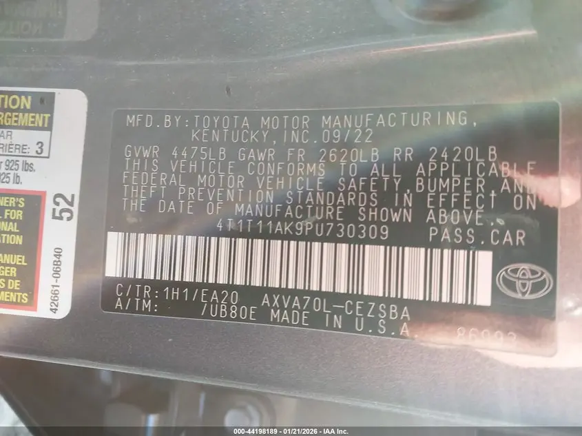 2023 TOYOTA CAMRY SE