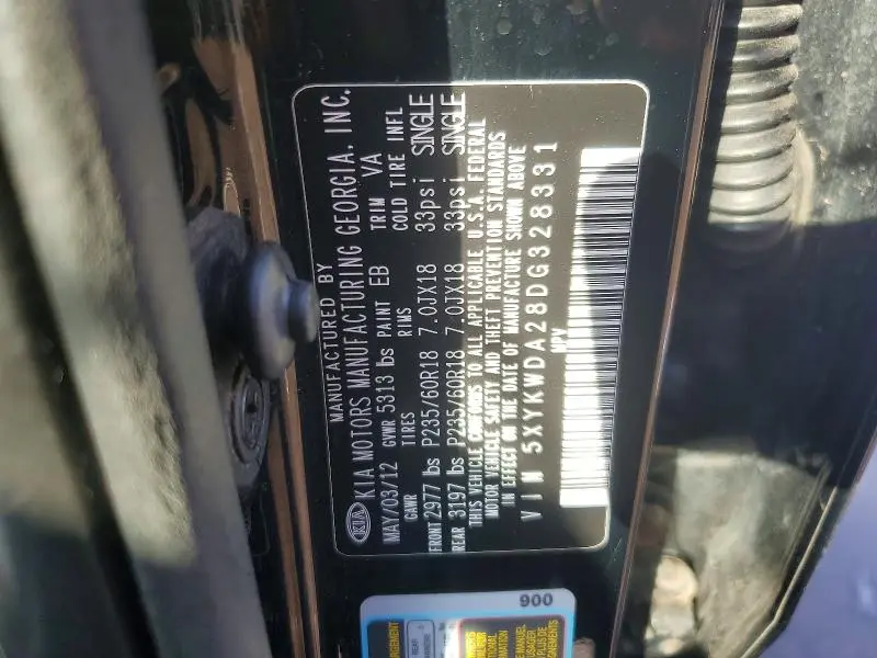 2013 KIA SORENTO SX  