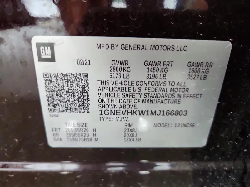 2021 CHEVROLET TRAVERSE LT  