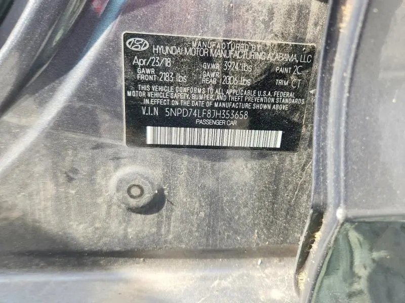 2018 HYUNDAI ELANTRA SE  