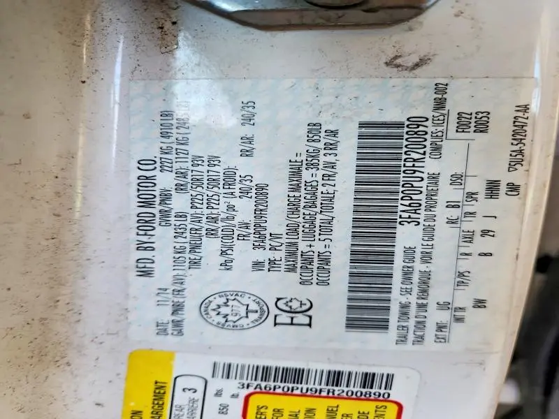 2015 FORD FUSION SE PHEV  