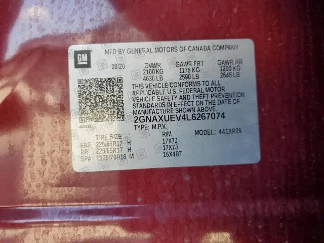 2020 CHEVROLET EQUINOX LT  