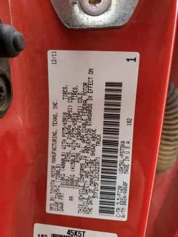2012 TOYOTA TUNDRA CREWMAX SR5  