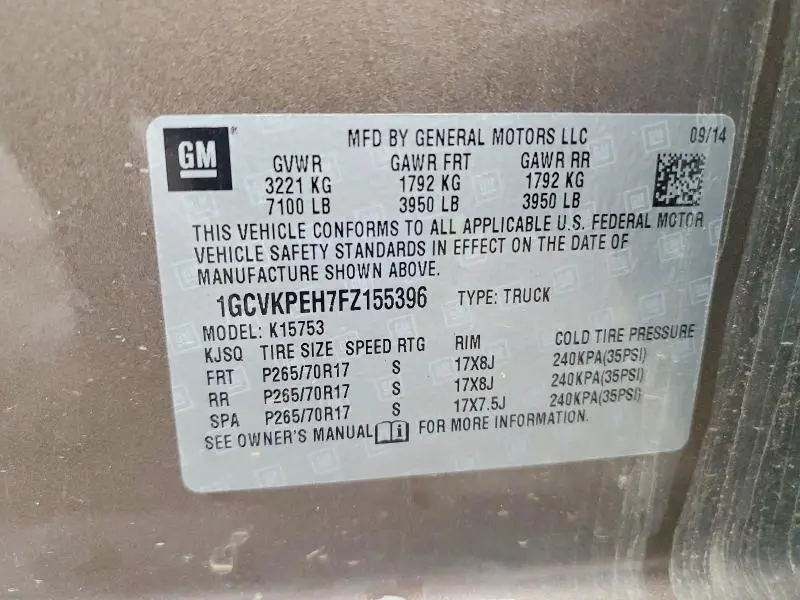 2015 CHEVROLET SILVERADO K1500  