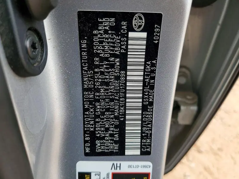 2015 TOYOTA AVALON XLE  