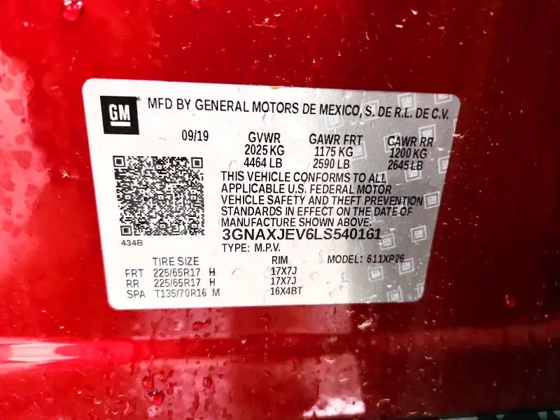 2020 CHEVROLET EQUINOX LT  