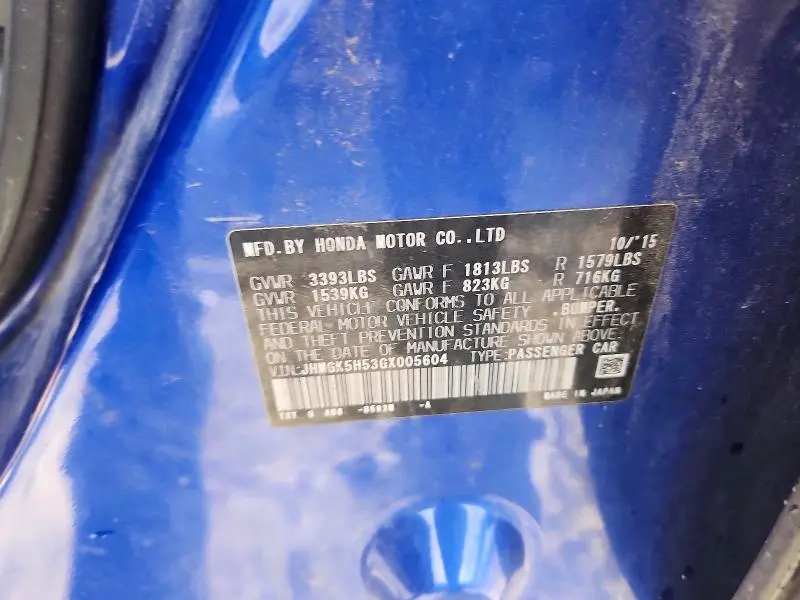 2016 HONDA FIT LX  