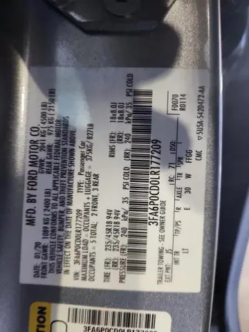 2020 FORD FUSION SEL  