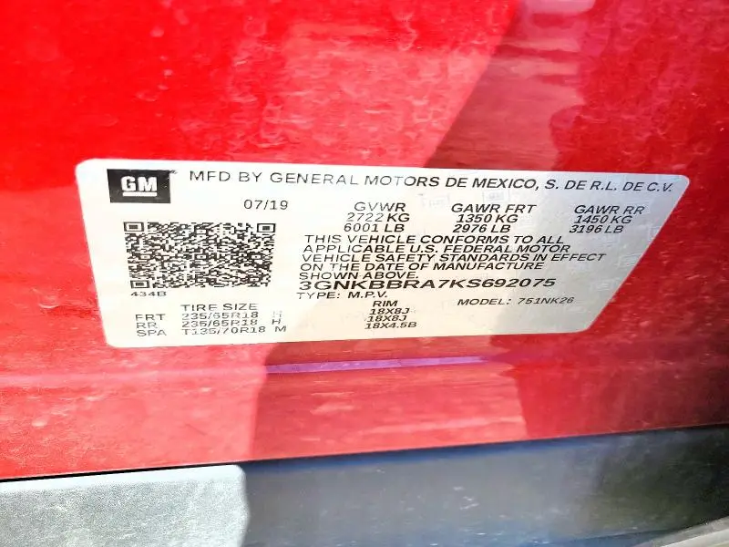 2019 CHEVROLET BLAZER 1LT  