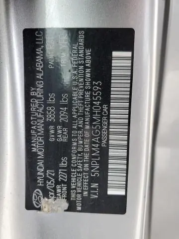 2021 HYUNDAI ELANTRA SEL  