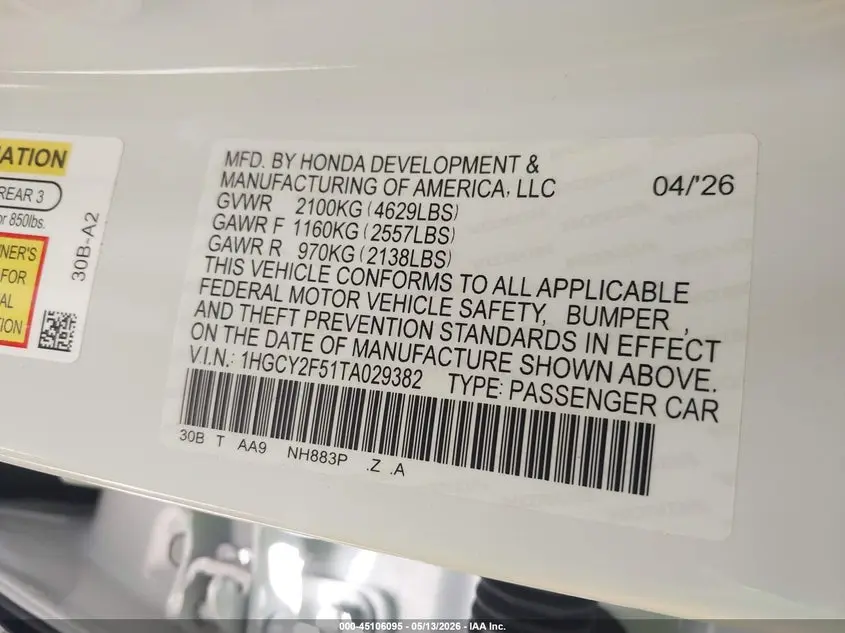 2026 HONDA ACCORD HYBRID SPORT