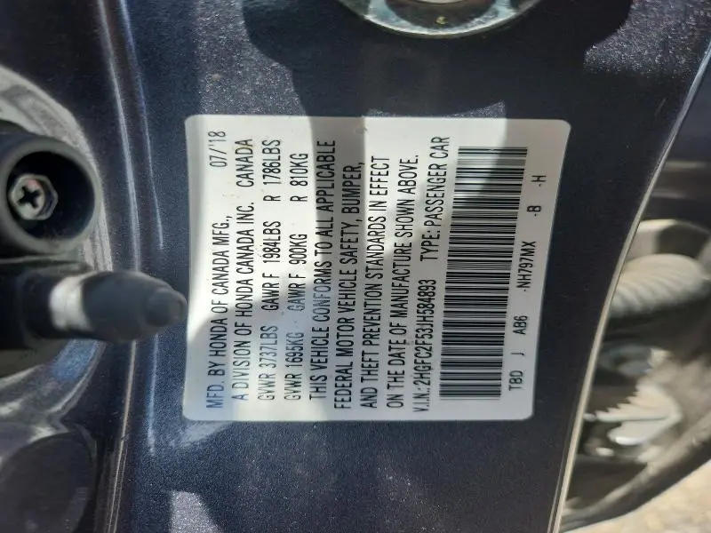 2018 HONDA CIVIC LX  