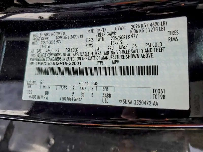 2017 FORD ESCAPE TITANIUM  