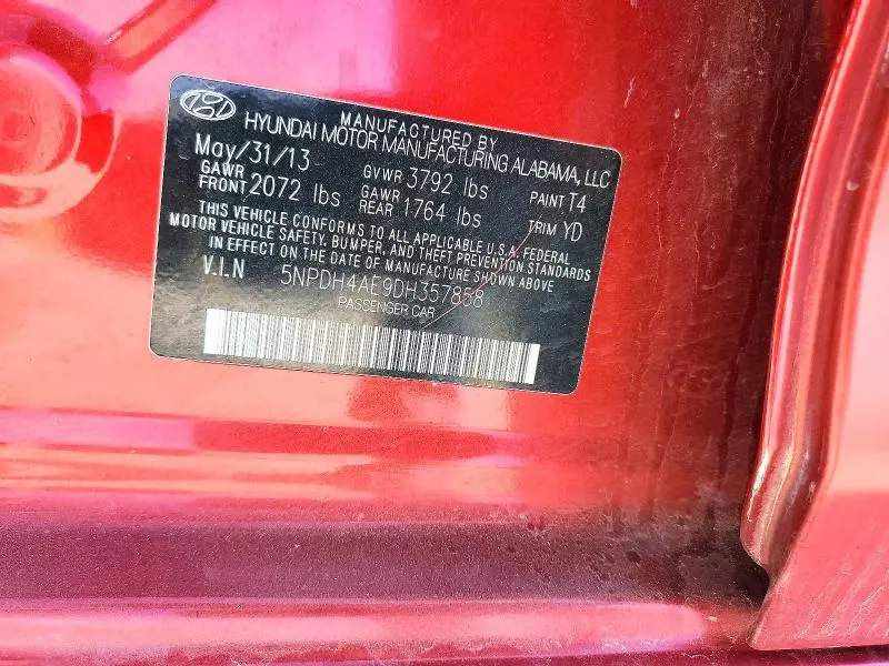 2013 HYUNDAI ELANTRA GLS  