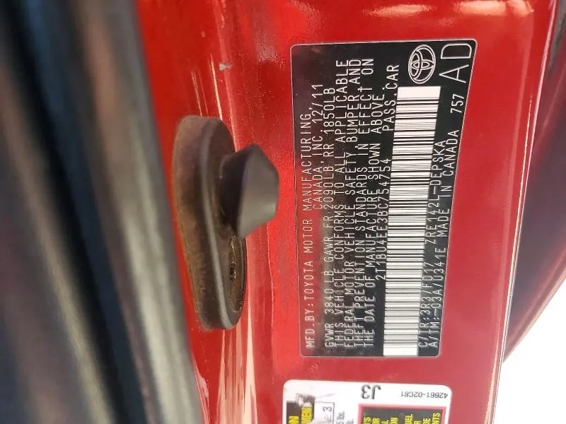 2011 TOYOTA COROLLA S  