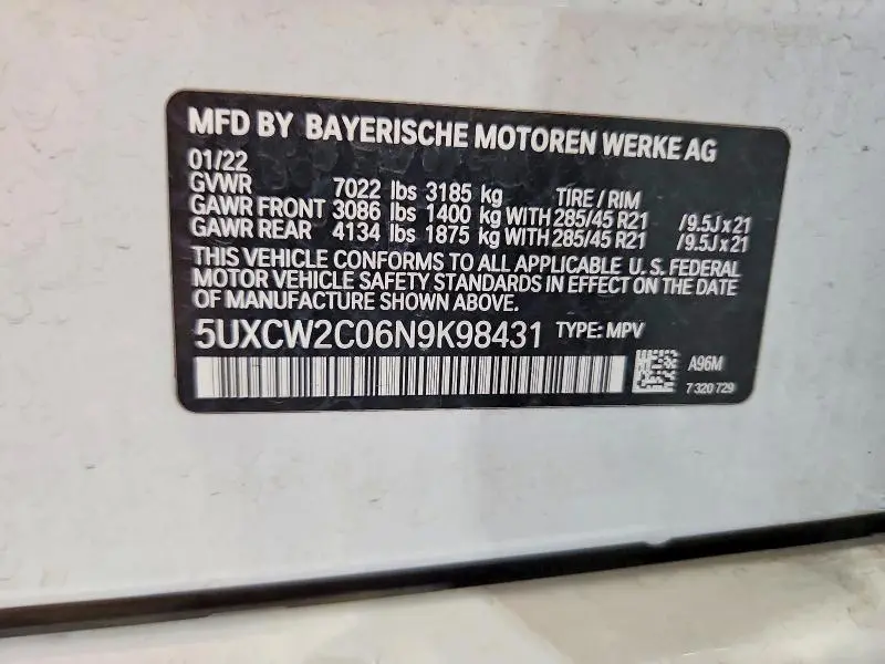 2022 BMW X7 XDRIVE40I  