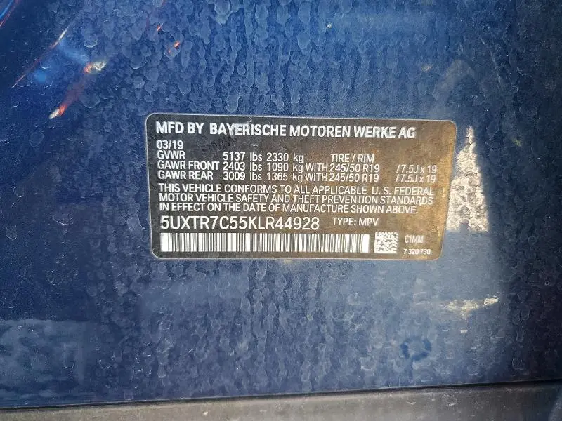 2019 BMW X3 SDRIVE30I  