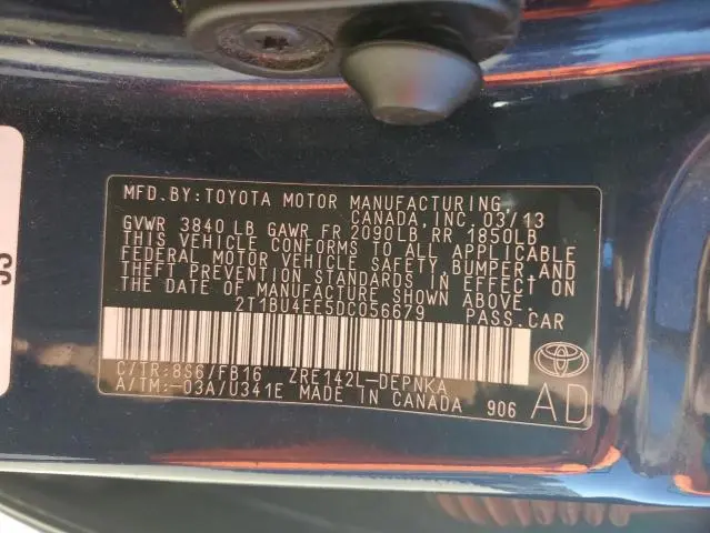 2013 TOYOTA COROLLA BASE  