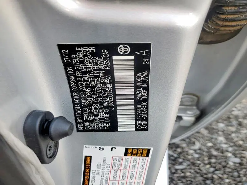 2012 TOYOTA PRIUS TWO  