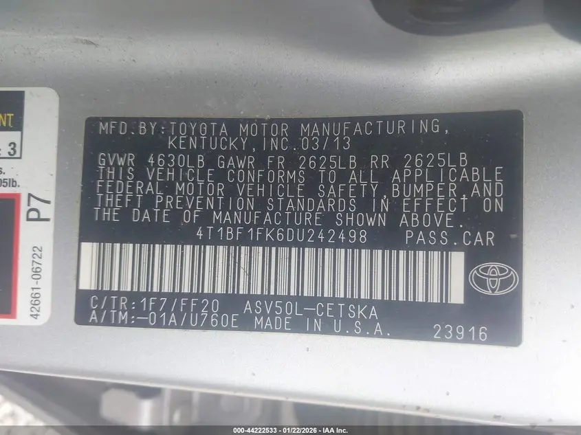 2013 TOYOTA CAMRY SE