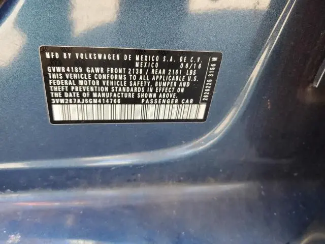 2016 VOLKSWAGEN JETTA S  