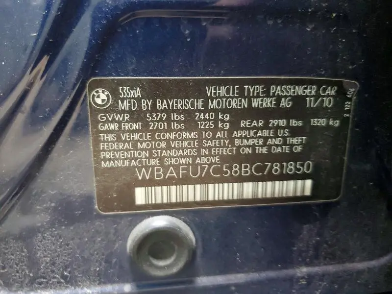 2011 BMW 535 XI  
