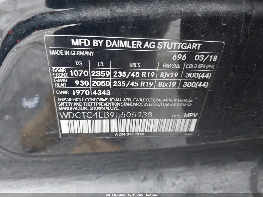 2018 MERCEDES-BENZ GLA 250  