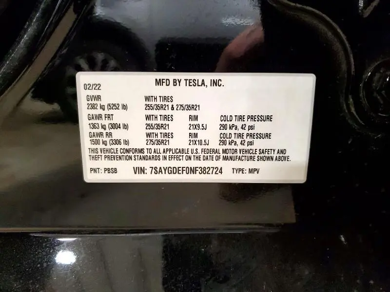 2022 TESLA MODEL Y   