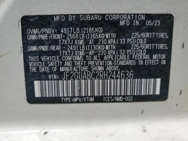 2024 SUBARU CROSSTREK   