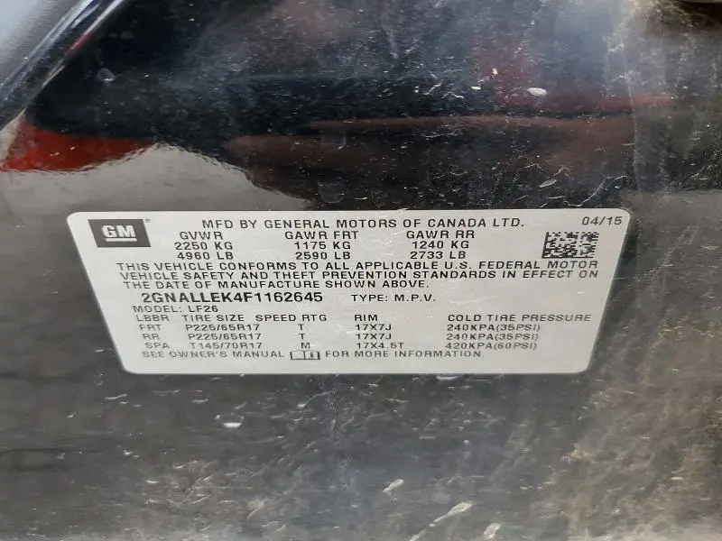 2015 CHEVROLET EQUINOX L  