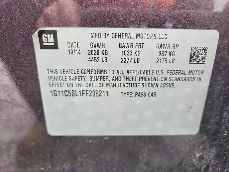 2015 CHEVROLET MALIBU 1LT  