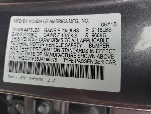 2018 HONDA ACCORD SPORT  