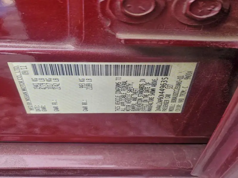 2012 NISSAN ALTIMA BASE  