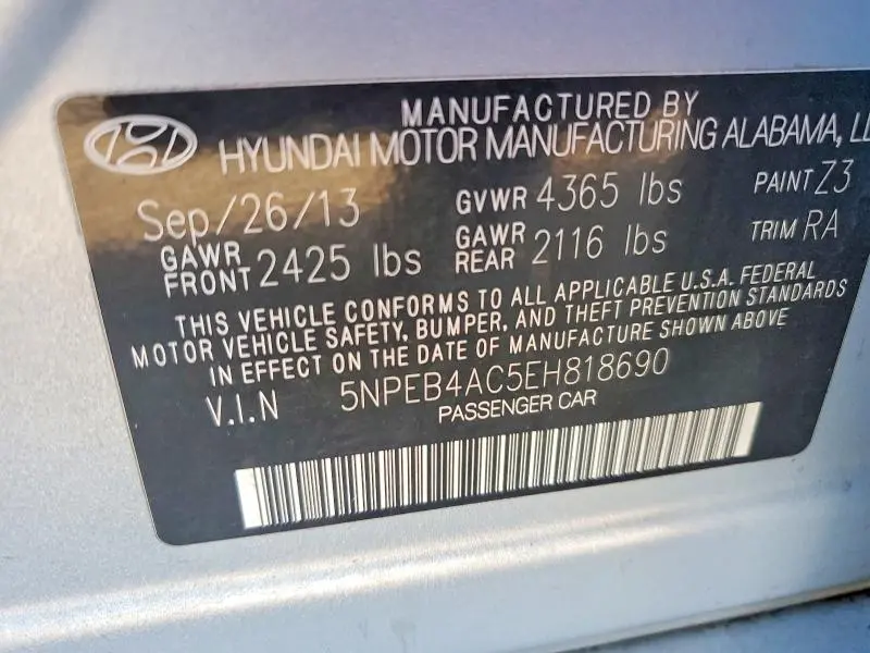 2014 HYUNDAI SONATA   