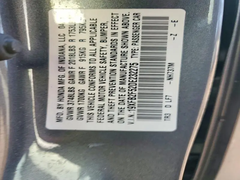 2013 HONDA CIVIC LX  