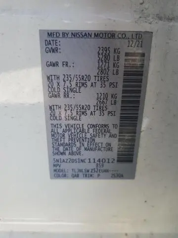 2022 NISSAN MURANO PLATINUM  