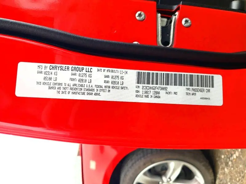 2015 DODGE CHARGER SXT  