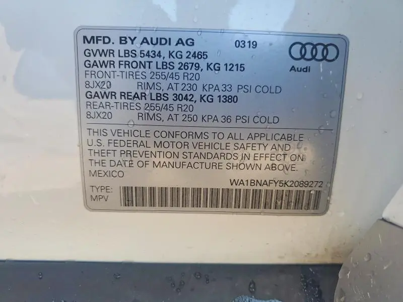 2019 AUDI Q5 PREMIUM PLUS  