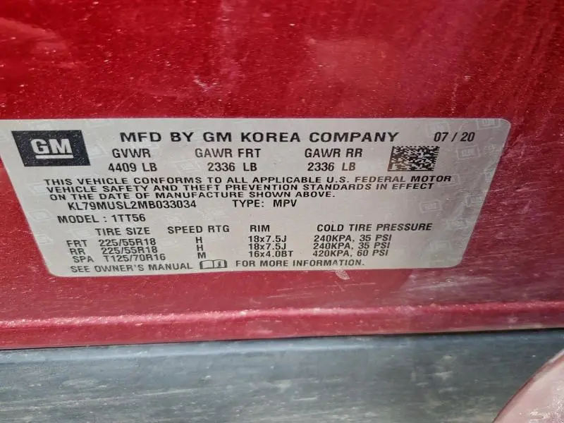 2021 CHEVROLET TRAILBLAZER RS  