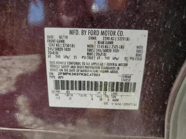 2019 FORD EDGE TITANIUM  