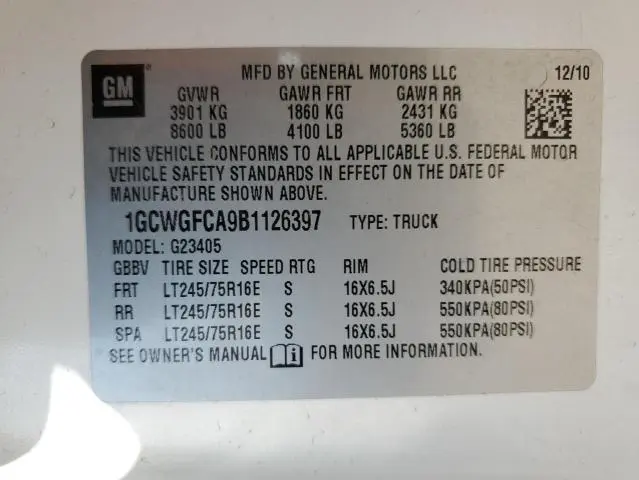 2011 CHEVROLET EXPRESS G2500   