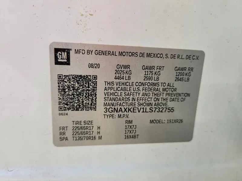 2020 CHEVROLET EQUINOX LT  