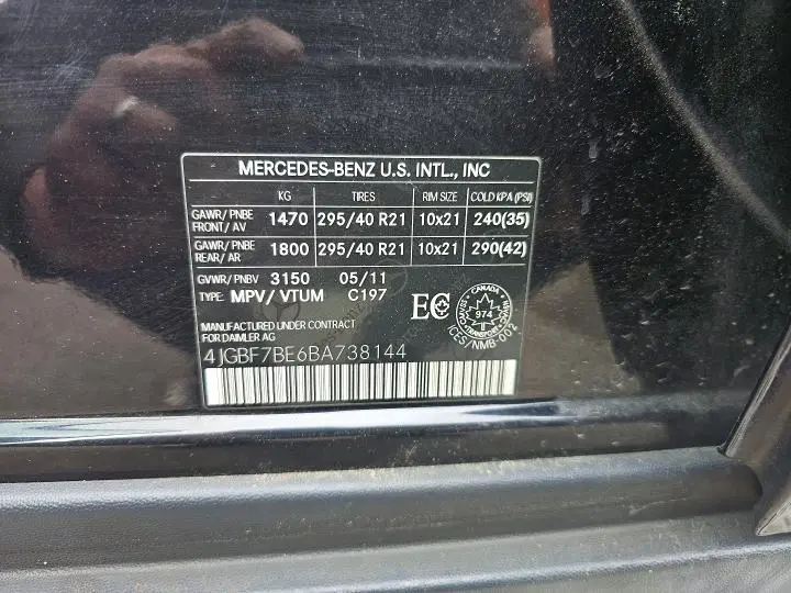 2011 MERCEDES-BENZ GL 450 4MATIC  